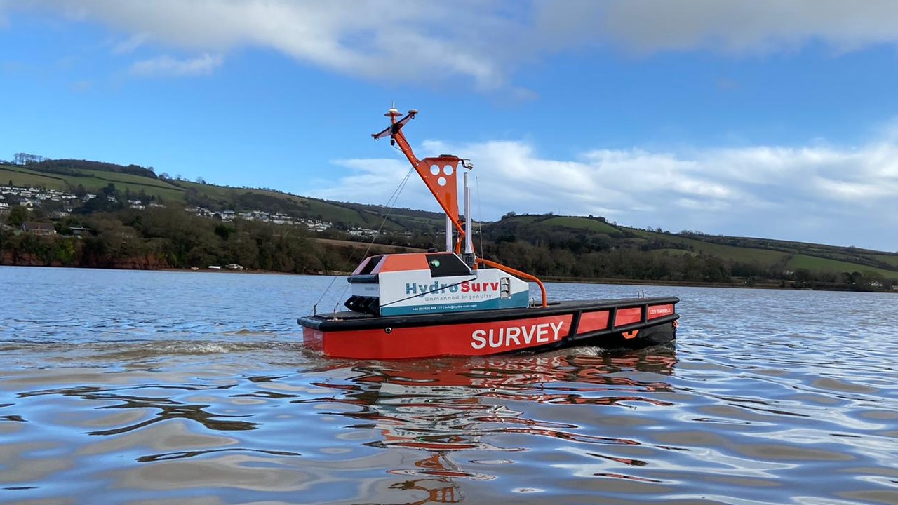 A Hydrosurv unmanned vehicle on the water