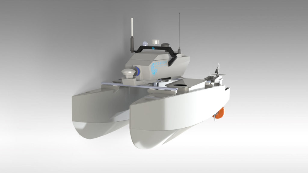 REAV-28 is a 2.8m USV platform with catamaran hull